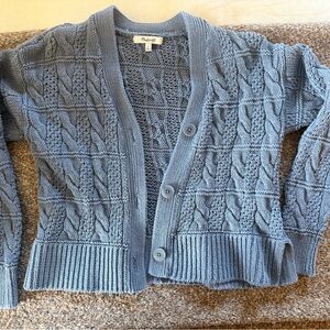 Madewell Men's Gray Cable Knit Cardigan